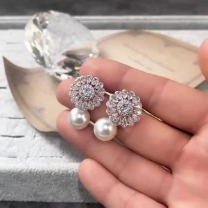 Huitan Romantic Women Stud Earrings Imitation Pearl Delicate Female Earring for Party Gift Top Quality Jewelry Dropshipping