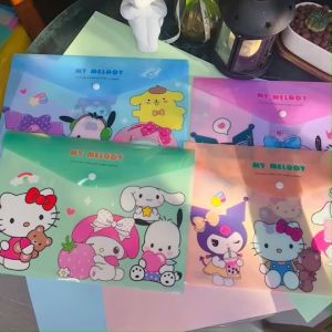 แฟ้มพลาสติกใสเด็กผู้หญิง มีกระดุมปิด ขนาด 23.5×33 cm ( ขนาด a4 )