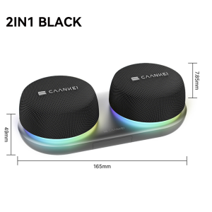 2IN1 Detachable Magnetic Speaker Phone Stand Dual 4W Stereo Bass Colorful RGB Lights Portable Wireless for Travel/Home/Office