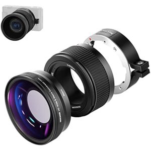 NEEWER LS-18 Wide Angle Lens For Sony ZV1 Camera 2-in-1 18mm HD Wide-Angle & 10x Macro Additional Lens with Extension Tube