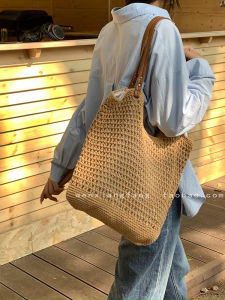 Casual Nylon Weave Shoulder Bag for Women Large Capacity Leisure Travel Bag with Magnetic Buckle Soft Backpack Shape