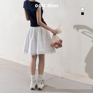 OAKMOO | Chân Váy Kiểu Học Sinh Kinh Điển Đa Dụng Viền Nơ