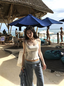 Popchee Baby Cotton Halter & Short Sleeve Double Version Class a Baby Love Brave Love Womens Vest Tops Pure Color Commute Style