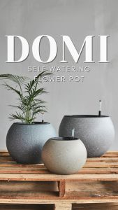 Domi Self Watering Resin Flower Pot | Breathable Plant Pots | Eco-Friendly Flower Pot | Gardening Plants | Speckled Space