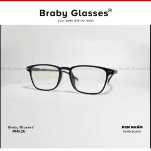 Gọng kính cận tròng vuông Braby Glasses chất liệu TR90 chống gãy kiểu dáng basic trẻ trung thời trang nam nữ MK26