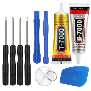 Universal mobile phones Screen Sticker Extra Strong Black Superglue mobile phones Repair & Dismantling Kit Multifunction Set for iPhone Combed screwdriver