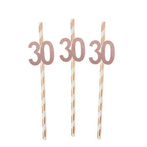 Bộ Ống Hút Giấy DIY Dành Cho Tiệc Sinh Nhật Người Lớn 30th 40th 50th 60th Số Chủ Đề Ống Hút Uống Bóng Trang Trí Tiệc Tiếp Liệu
