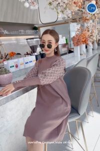 เดรส เดรสไหมพรมแต่งแขนทอลาย มีดีเทลแต่งกระดุมให้ดูเด่น T-SHIRT NISTA