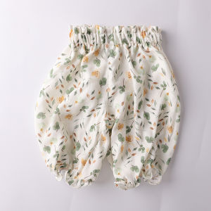 Baby Summer Outfit Bamboo Fiber Thin Short Sleeve Set Cute Seven Pants Cotton Bamboo Baby Forest System Set Child Love Expression