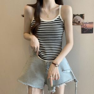 Áo Vest Sọc Slim Fit Ice Silk Hàng Đầu Cho Nữ Mùa Hè Kích Thước Lớn Thiết Kế Đa Năng Quần Áo Công Sở Thông Thường Với Lưng Đẹp