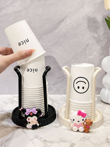 Cartoon KT Cat Disposable Cup Holder Desktop Storage Rack Home Use High Aesthetic Value Cute Once-Use Cup Taker Organizer