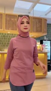 Kaos Polos Wanita Dewasa Lengan 7/8 Cotton Combed 24s