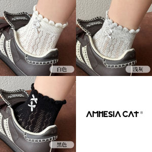 Pure Cotton Lace Butterfly Knot Socks Womens Summer Thin Mesh Breathable Ballet Style Short Socks Absorb Sweat Summer New Arrival