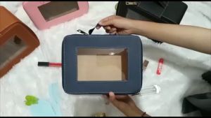 Pouch make up cewek travel organizer box kosmetik wanita beauty case jumbo polos kulit sintetis