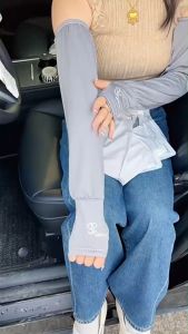 Sun Protection Arm Sleeves: Ice Silk Cooling Sleeves with Thumb Hole & Compression Tattoo Cover Sleeves