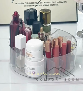 360°  Rotating Cosmetic Makeup Skincare Organizer / PP Plastic Storage Box Makeup Rack