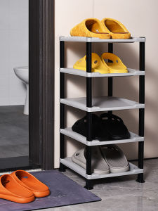 ตู้รองเท้าพลาสติกแบบเรียบง่ายสำหรับใช้ในบ้าน ตู้รองเท้าขนาดเล็กสำหรับเก็บของในช่องทางเดียว ดีไซน์เรียบง่าย อุปกรณ์จัดระเบียบในครัวเรือน