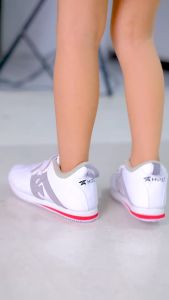 HIPZI Sepatu Anak Umur 1 - 10 Tahun Model Velcro Sekolah Olahraga Sport Laki Laki Perempuan HASIC Putih Abu