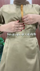 Inara Set Couple Gamis Koko Simple Kekinian Obi Belt Mutiara Polos Silky By Demore