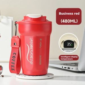 480ML Intelligent Digital LED Temperature Display Coffee Cup Stainless Steel Insulated Cup Vacuum Flask Smart Travel Coffee Mug