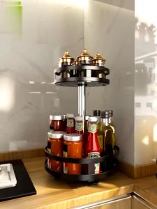 ชั้นวางซอส หมุนได้ 360 ชั้นวางที่นิยม ชั้นวางเครื่องเทศ ชั้นวางในครัว หรือชั้นเก็บ ชั้นวางของ