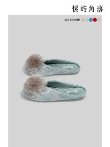 Dép Vải Cotton Họa Tiết Hoa Cỏ Măng Mọc Trong Nhà Phong Cách Trung Hoa Mới 2025 Dép Đế Mềm Bằng Vải Satin Thêu Tĩnh Âm Cho Nữ