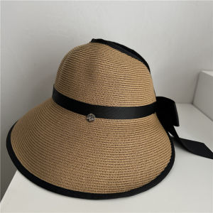 Covered Big Brim Sun-Proof Straw Hat Female Summer Air Top Sun Protection Hat Elegance Bucket Hat Sun Hat Bows Beach Hat