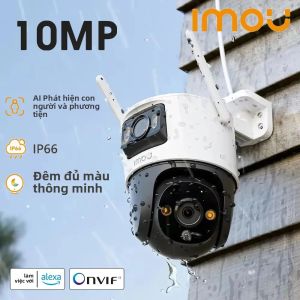 IMOU Crusier Dual Lens 10MP Camera PT Ngoài Trời IP An Ninh Gia Đình Với AI Phát Hiện Con Người Và Phương Tiện Giám Sát WiFi Trắng
