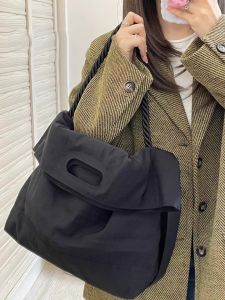 2025 New Korean Style Nylon Single Shoulder Bag Women Large Capacity Messenger Bag College Students Class Tote Bag Crossbody Large Bag