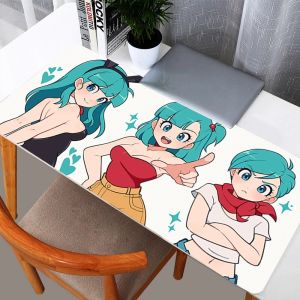 Bandai | DBZ Dragon Ball Bulma Large Mouse Pad Carpet Laptop Pc Gamer Keyboard Mat XXL Mousepad Edge White Tassel Rubber Table Mat