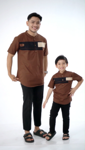 Kurta YORDAN Mahogany kids / kemaja anak laki laki terbaru 2025 / 100% cigaret / CIKA KIDS STORE