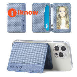 I know Cell Phone Card Holder Pocket for Back of PhoneStretchy Lycra Stick on Wallet Credit Card ID Case Pouch Sleeve Self Adhesive Sticker with Flap for iPhone Samsung Galaxy