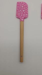 Silicone Spatula Set with Wooden Handles Food Grade Non-Stick for Cooking Baking Mixing Spreading Heat Resistant Utensils