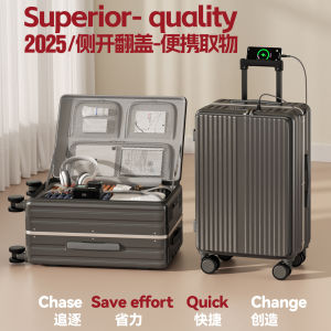 Durable Aluminum Frame Luggage Suitcase Womens Side Open Cover Deep Warehouse Carry on Travel Password Box Business OL Style