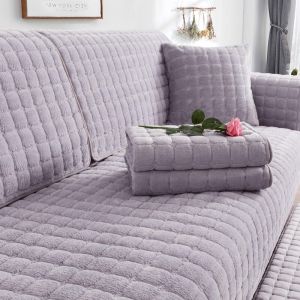 Sofa Cushion Four Seasons General Simple Plush Non-slip Fabric Sofa Cover Full Bag Thickened Plush Sofa Cushion Thickened Flannel Sofa Cushion Universal Plush Sand Towel Soft Cushion