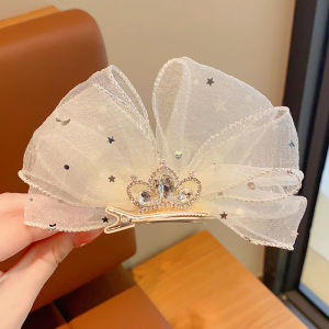 Sweet Princess Baby Girl Hair Clip 3D Crown Headwear Korean Style Childrens Accessories Butterfly Knot Hair Decorations