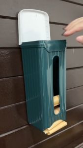 ที่เก็บถุงพลาสติก ติดผนัง พร้อมฝาปิด ไม่ต้องเจาะ กล่องเก็บถุง