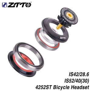 ZTTO Bicycle Bearing Headset 42mm 52mm CNC 1 1/8"-1 1/2" Tapered Tube Fork Straight IS42 IS52 Integrated Angular Contact 4252ST