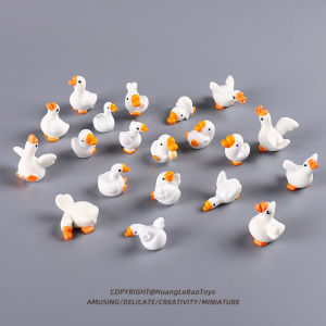 Mini Cute Big White Goose Blind Bag Simulation Miniature Animal Model Desktop Ornaments Childrens Gifts Dolls Small Toys