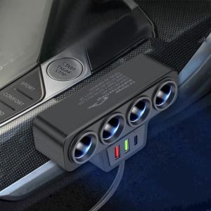 Bộ Chuyển Đổi Tẩu Thuốc Ô Tô 4 Trong 1 Sạc USB 12V/24V Với Ổ Cắm QC3.0 PD3.1A - Phụ Kiện Sạc Xe Hơi