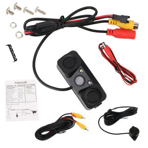 LED Light Universal 3 In 1 Car Accessories Rear View Camera Night Vision Reversing Radar Sensor Detector Mini Alarm