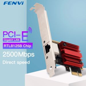Fenvi | FENVI 2.5G PCI-E To RJ45 Network Card RTL8125B Chip 100/1000Mbps 2.5Gbps Ethernet Wired LAN Controller Adapter For Win7/8/10/11