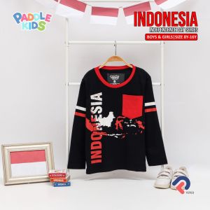 Kaos Merah Putih Kemerdekaan Indonesia Paddlekids Long Sleeve T-shirt Boys n Girls
