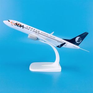 20cm Airplane Aircrafts B737 for Shandong Airlines Static Die Casting Plane Model With Landing Geal Model Plane Kit colle