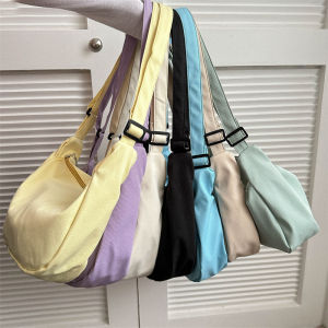 Fashionable Versatile Nylon Tote Bag Womens 2024 New Folded Design Large Capacity Commuting Shoulder Bag for Work And Daily Use