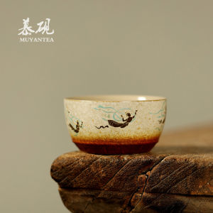 Dunhuang Flying Sky Ceramic Tea Cup High End Gift Single Cup Home Use Gongfu Tea Bowl Drinking Cup Handmade Craft Color Glaze