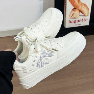 Warrior | Dopamine Colorful Spring New Thick-Heel Light Weight Soft Bottom Womens White Shoes