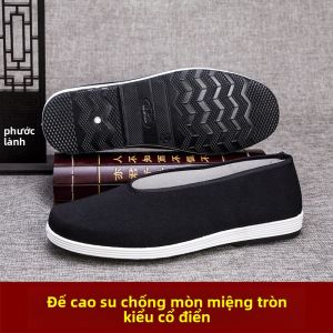 JIFANPAUL | Giày Vải Đế Mềm Phong Cách Trung Quốc Đầu Tròn Thoáng Khí Dành Cho Nam Mùa Xuân-Thu