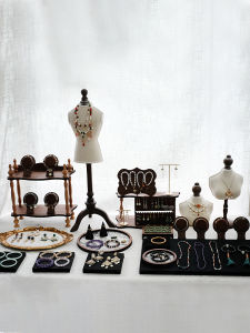 Retro Chinese Multi-layer Jewelry Display Stand Counter Top Jewelry Accessories Showcase Photography Props Storage Rack