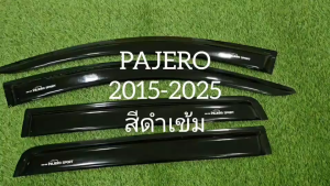 คิ้ว กันสาด กันลม คิ้วประตู ดำทึบ มิตซูบิชิ ปาเจโร่ PAJERO 2015 2016 2017 2018 2019 2020 2021 2022 2023 2024 2025 ใส่ร่วมกันได้ ABS